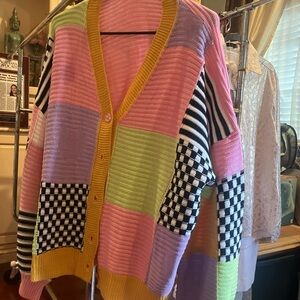 SHEIN Multicolor Patchwork Cardigan